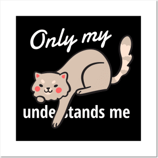 only my cat understands me Posters and Art